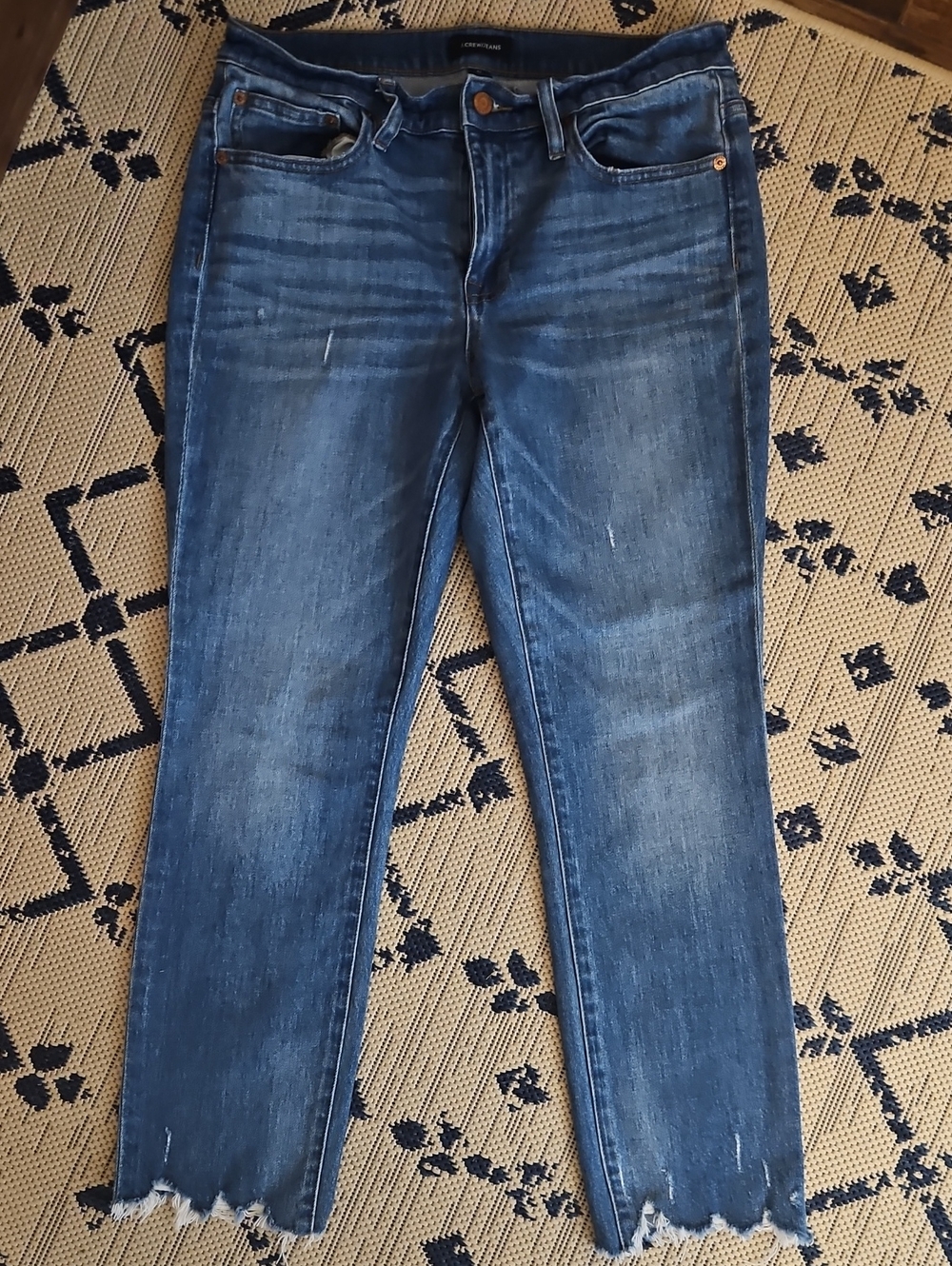J. Crew Women's Straight-Leg Jeans in Medium Blue Denim - Picture 4 of 8